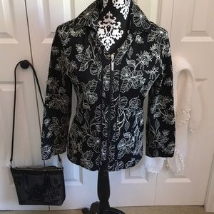 Stunning black with white embroidery jacket